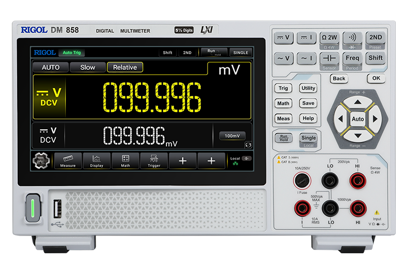 DM858 – Multímetro digital de bancada, Resolução de 5-1/2 dígitos, 125 leituras/ s, Exatidão DCV de 0,03% (1 ano) - RIGOL
